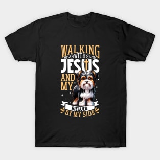 Jesus and dog - Biewer Terrier T-Shirt